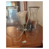 (2) Lamp Chimney Globes