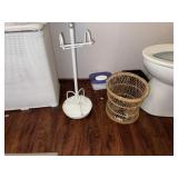 Bath Tissue Holder & Rattan Basket