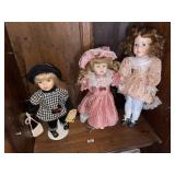 (3) Porcelain Collector Dolls