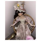 Porecelain Doll & Basket of Animals