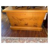 Wood Hinged Lid Storage Box (Ducks)