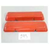 Vintage Chevrolet Script Red Valve Covers