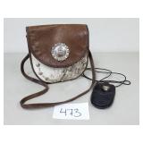 Western Leather Cowhide Shoulder Bag + Mini