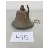 Vintage Brass Bell with Iron Horseshoe Wall Mount