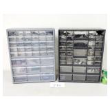 (2) Plastic Parts Bins Storage Drawers (No Ship)