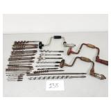 Vintage Hand Drills and Wood Auger Drill Bits