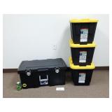 Sterilite Footlocker & 3 Storage Bins (No Ship)