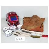 Welding Helmet, Leather Chaps, Wire,...(No Ship)