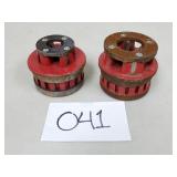 2 Reed R12 Pipe Threading Die Heads - 1/2" and 1"