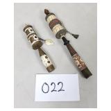 2 Tibetan Handheld Spinning Prayer Wheels
