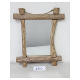 Rustic Natural Wood Log Framed Mirror (No Ship)