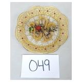 Chinese Gold Filigree Cloisonne 3D Dragon Plate
