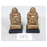 2 Laughing Buddha Statues / Book Ends (No Ship)