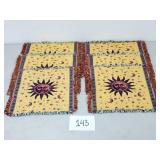 6 Vintage Celestial Woven Tapestry Placemats