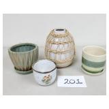 3 Planter / Flower Pots Plus Vase (No Ship)
