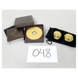Risis Feng Shui Compass and Gold Plated Walnuts