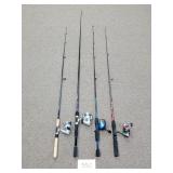 4 Fishing Rods and Reels (No Ship)