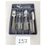Stainless Flatware Set + Organizer - Service for 8