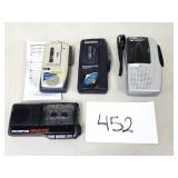 Olympus and Coby Microcassette Recorders