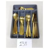 $200 IKEA Tillagd Gold / Brass Color Flatware Set