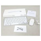 Apple Keyboard (Appears Unused) & Wired Mouse