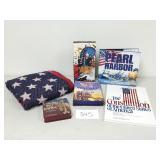 American Flag Throw Blanket, CDs, Books