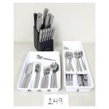 Flatware and Kitchen Knife Block Set (No Ship)