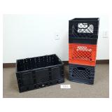 Plastic Milk Crates and Folding Crate (No Ship)