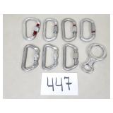 7 Locking Climbing Carabiners + Figure 8 Descender