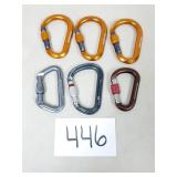 6 Locking Climbing Carabiners - CAMP, Petzl,...