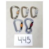 5 Black Diamond Locking Climbing Carabiners