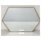 Hexagon Wall Mirror - Gold Frame (No Ship)