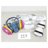 3M Half Facepiece Respirator + Cartridges, Filters