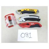 Milwaukee, Dewalt & Stanley Utility Knives