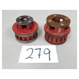 (2) Reed R12 Pipe Threading Die Heads - 1/2" & 1"