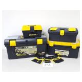 4 Plastic Tool Boxes & Kids Tool Belt (No Ship)