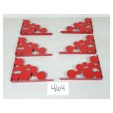 3 Pairs IKEA Ekby Mans Red Bubble Shelf Brackets