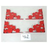 2 Pairs IKEA Ekby Mans Red Bubble Shelf Brackets