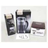 Coffee Press, Grinder and Pour Over Dripper