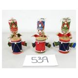 Vintage Flocked Christmas Drummer Figures - Japan