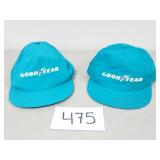 2 Vintage Goodyear Nylon Snapback Hats