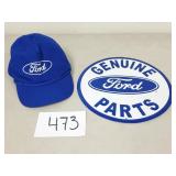 Ford Round Metal Sign and Hat