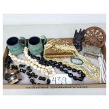 Pottery Mugs, Wood Boxes, Necklaces (No Ship)