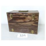 Vintage Wood Fishing Tackle Box (No Ship)