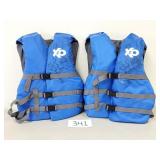 2 Adult X2O Blue Life Vests / Jackets (No Ship)