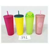 4 Starbucks 24oz Studded Tumblers / Cold Cups