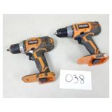 2 Ridgid 18V 1/2' Cordless Drills