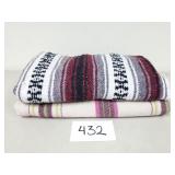 Mexican Blanket and Plaid Wool (?) Blanket
