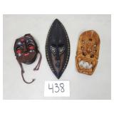 Carved Wood Masks - Decorative Wall Art