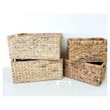 Woven Water Hyacinth Storage Baskets (No Ship)